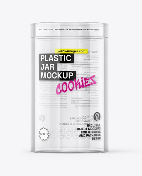 Clear Plastic Tube with Macaron Cookies Mockup