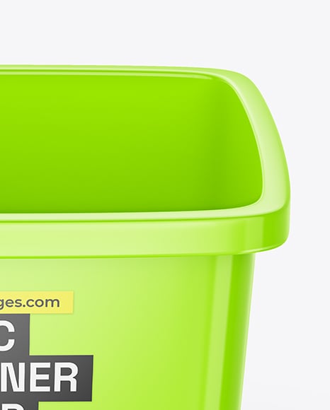Glossy Plastic Food Container Mockup