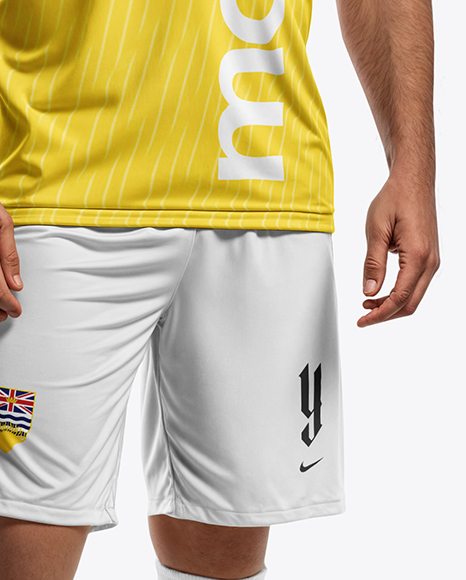 Bearded Man Wearing Full Soccer Kit Mockup