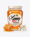 Glass Jar with Acacia Honey Mockup
