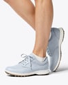Woman Wearing Golf Shirt and Shorts Mockup