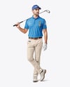 Man Wearing Golf Shirt and Chinos Mockup