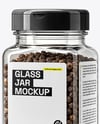 Square Spice Jar with Whole Black Pepper Mockup