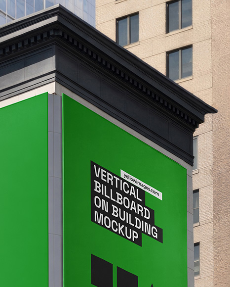 Vertical Billboard on Building Mockup