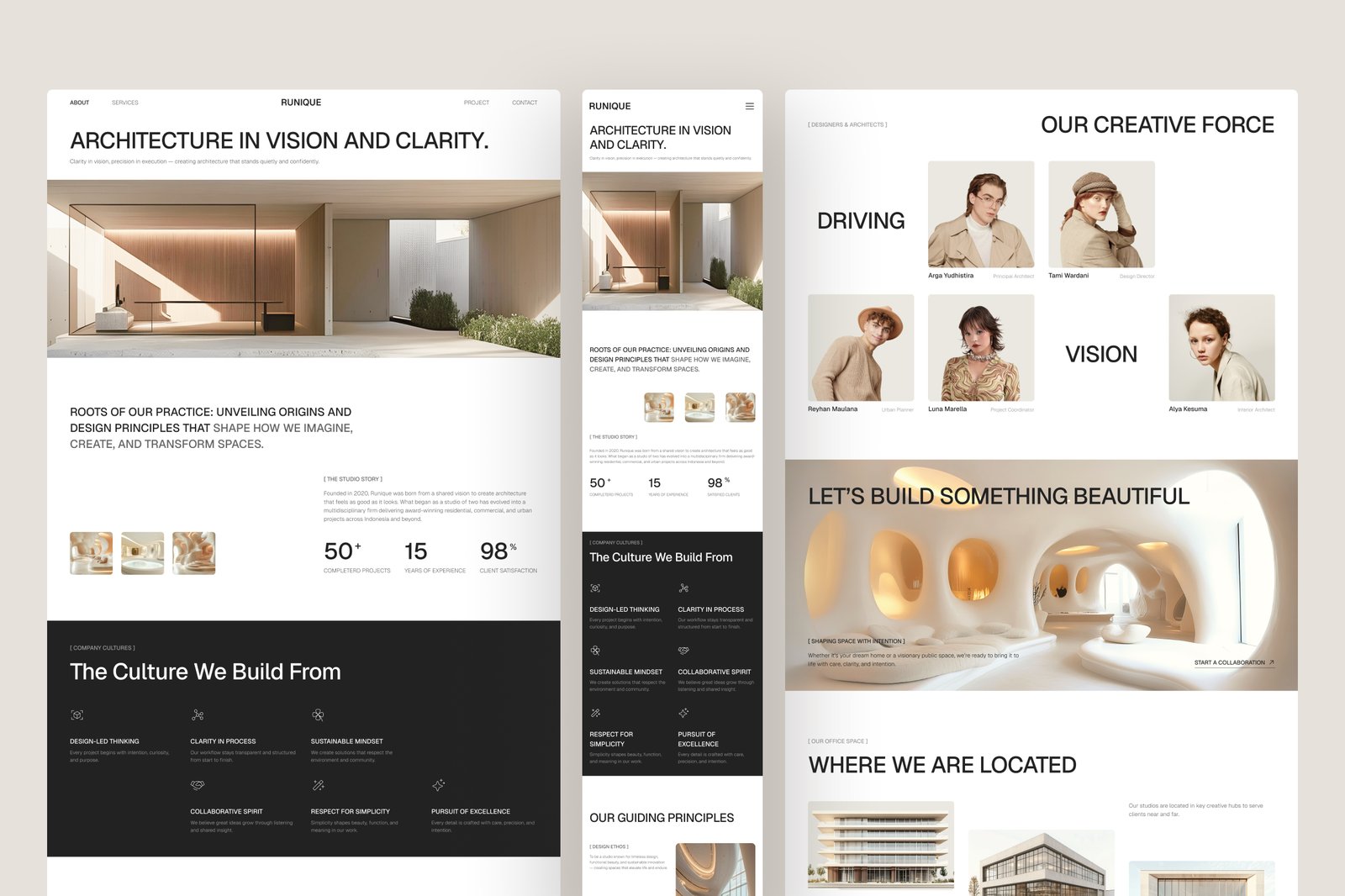 Runique – Architecture Firm Website UI Figma Template