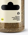 Clear Plastic Jar with Za'atar Spice Mockup