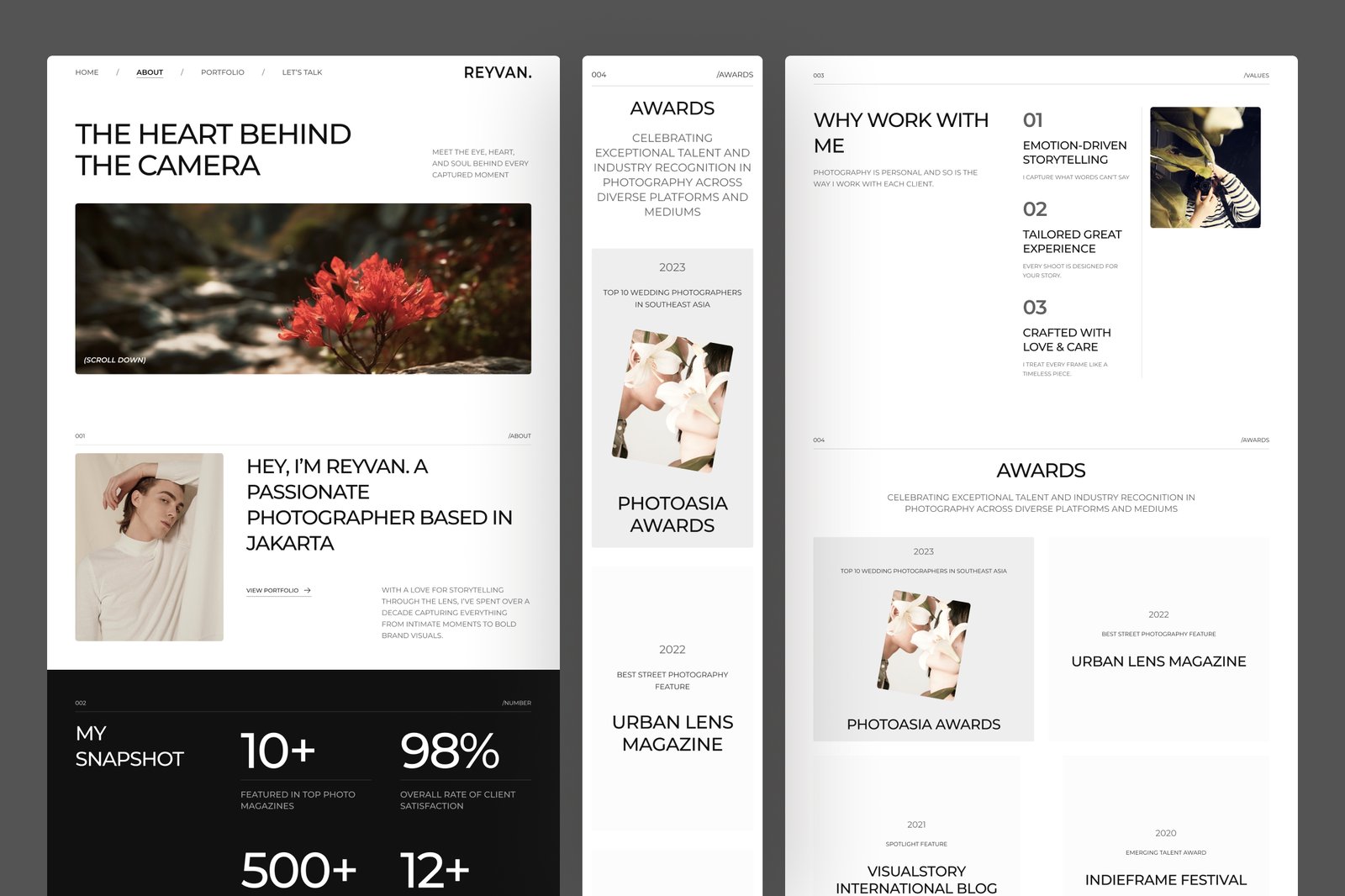 Reyvan - Photography Website UI Figma Template