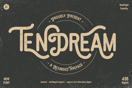 Tendream - Rounded Display Font - Modern sans serif font