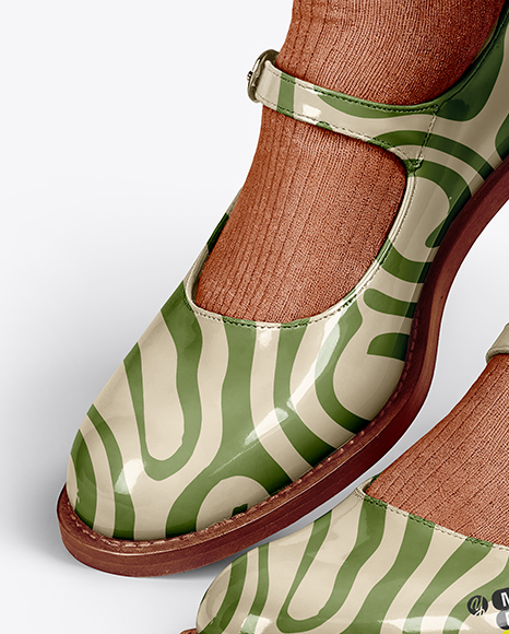 Mary Janes with Socks on Woman's Legs Mockup