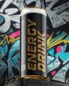 8.5oz Aluminium Can with Matte Finish on the Block Mockup