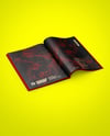 Opened Magazine Mockup - Half Side View