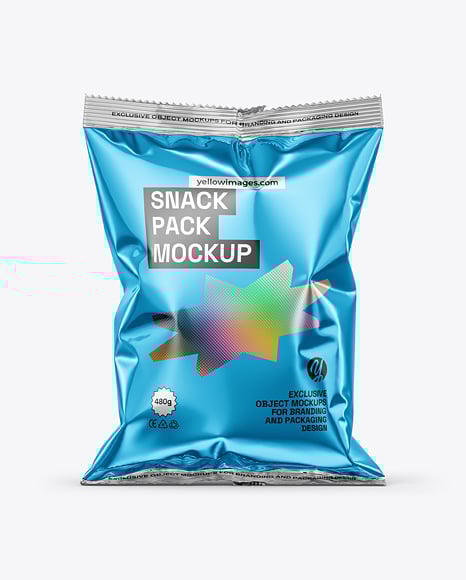 Metallic Snack Bag Mockup