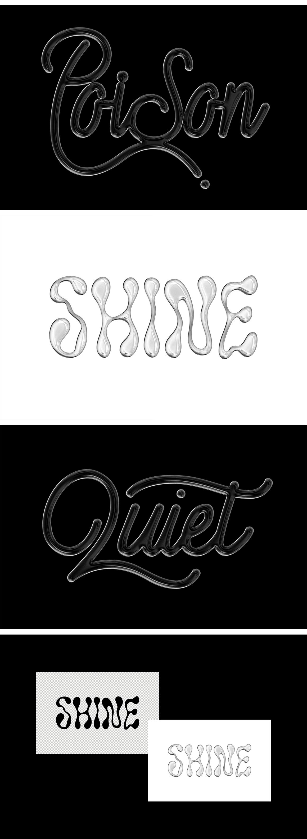 Glass Chrome Text &amp; Logo Effect