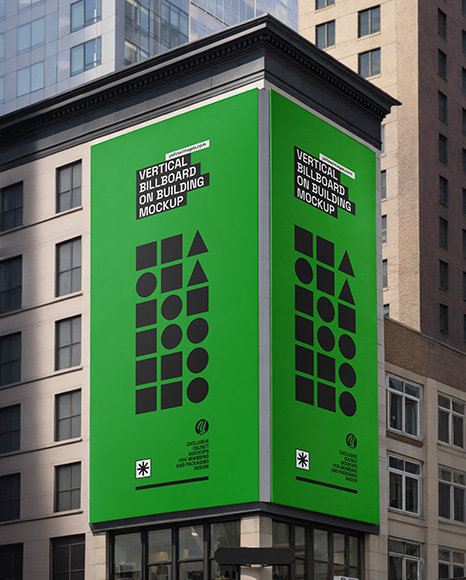 Vertical Billboard on Building Mockup