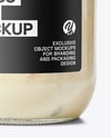 Clear Glass Jar with Clam Chowder Mockup