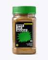 Plastic Square Jar with Ground Cumin Mockup