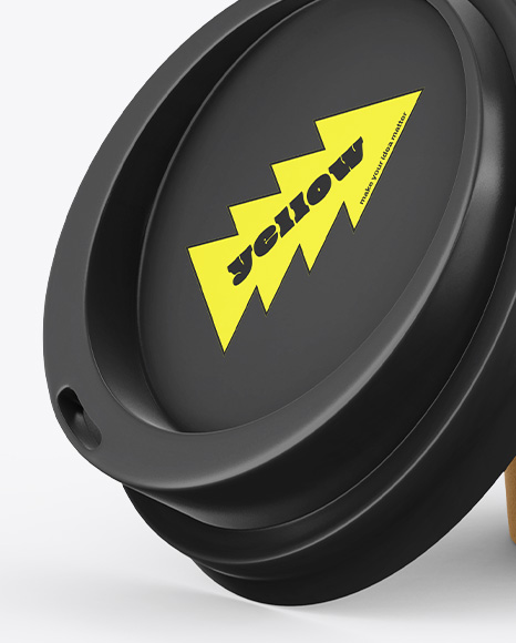 Kraft Paper Coffee Cup with Lid Mockup