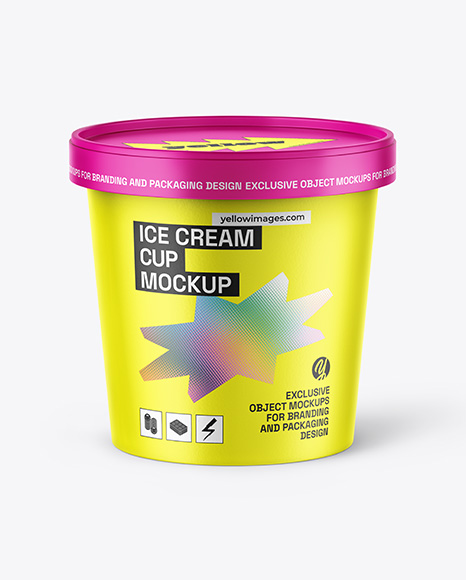 Matte Ice Cream Cup Mockup - Ice cream mockup