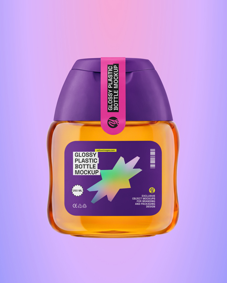 Plastic Bottle with Syrup Mockup