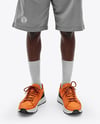 Young Black Man Wearing Oversize Sweatshirt and Shorts Mockup