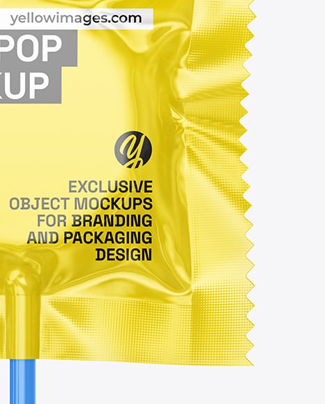 Glossy Lollipop Sachet Mockup