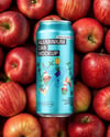 16oz Drink Can on a Stack of Red Apples Mockup