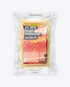 Clear Plastic Flow-Pack with Salmon Fish Fillet Mockup