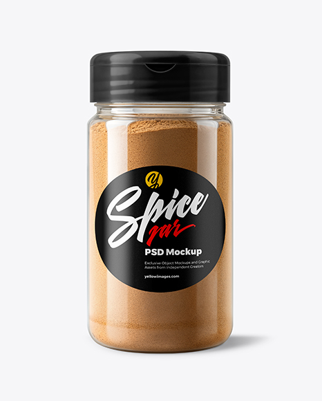 Jar with Ground Nutmeg Mockup - Realistic mockups