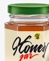 Hexagonal Glass Jar with Orange Blossom Honey Mockup