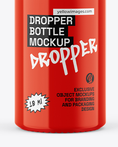 Glossy Dropper Bottle Mockup