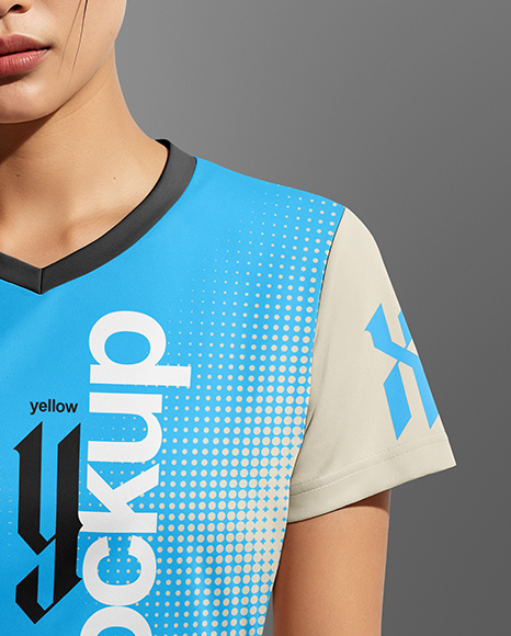 Asian Woman Wearing Table Tennis Jersey Mockup