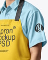 Asian Man Wearing Apron and Short Sleeve Shirt Mockup