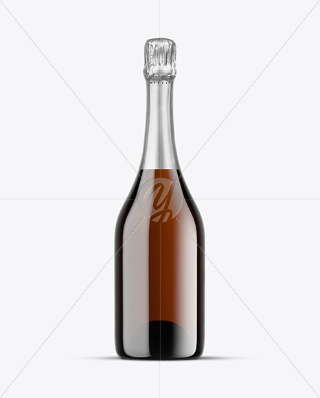 Amber Glass Champagne Bottle Mockup