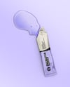 Opened Matte Stick Sachet with Liquid Mockup