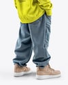 Black Boy with Braids Wearing Sweatshirt and Baseball Cap Mockup