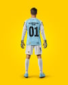 Soccer Goalkeeper Wearing Long Sleeve Jersey and Shorts Mockup