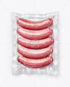 Transparent Clear Plastic Flow-Pack with Sausages Mockup