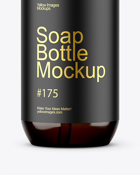 Amber Plastic Soap Bottle Mockup