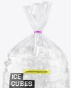 Clear Plastic Bag with Ice Cubes Mockup