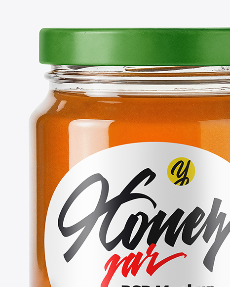 Glass Jar with Eucalyptus Honey Mockup