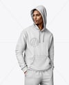 Black Man Wearing a Hoodie and Pants Mockup