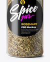 Plastic Spice Jar with Rosemary Mockup