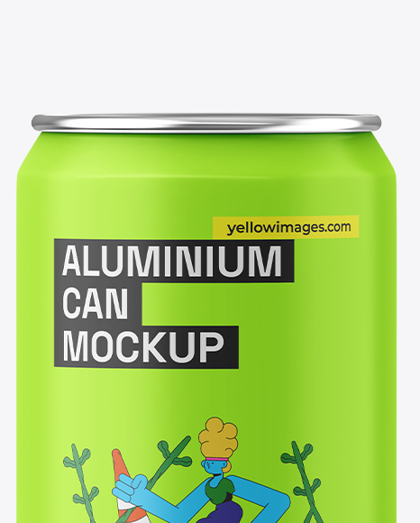 330ml Aluminium Can with Matte Finish Mockup
