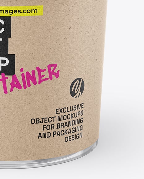 Clear Plastic Bucket with Handle Mockup