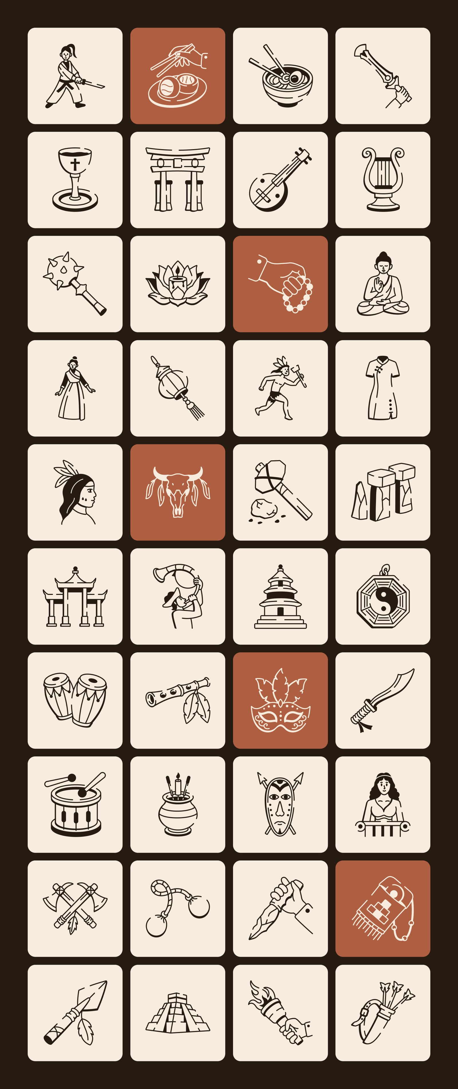 Culture Doodle Icon Set