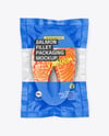 Clear Plastic Flow-Pack with Salmon Fish Steak Mockup
