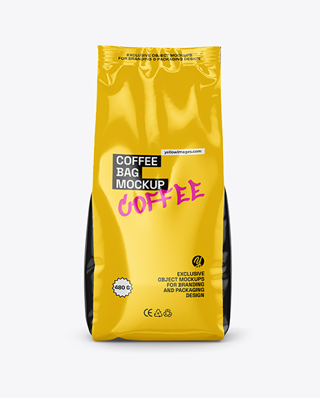 Glossy Coffee Bag Mockup