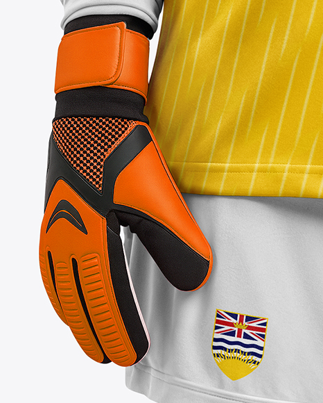 Female Goalkeeper Wearing Long Sleeve Soccer Jersey Mockup
