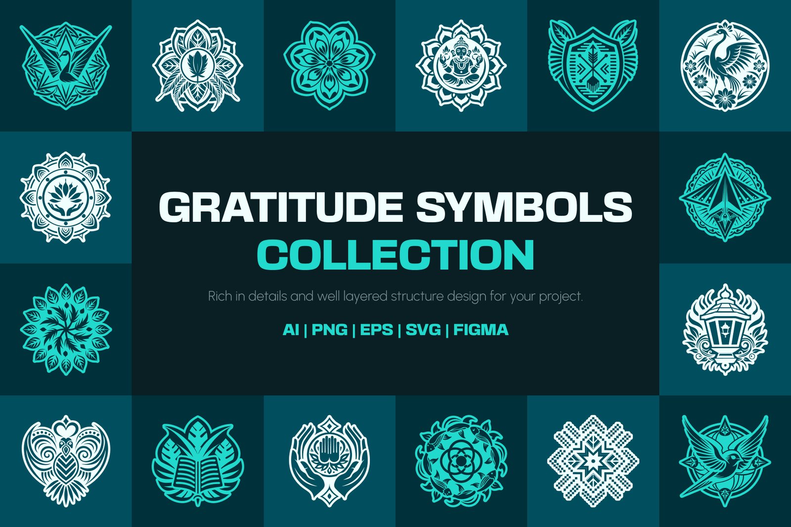 Gratitude Symbol Art Set