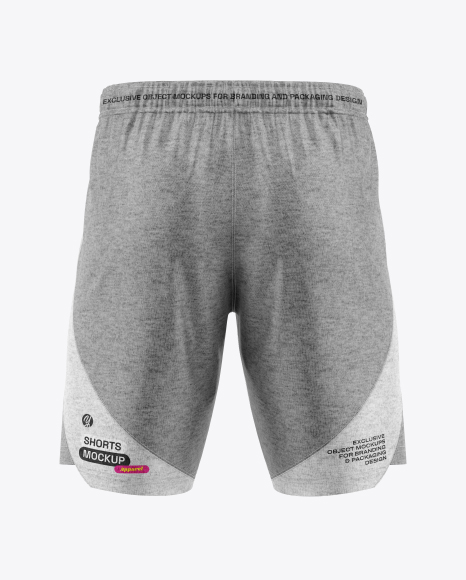 Heather Shorts Mockup - Back View - Men+S+Heather+Hoodie+Mockup+Back+View+In+Apparel+Mockups+On+Yellow+Images+Object+Mockups